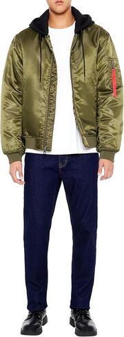 Forever 21 mens Hooded Cargo Bomber Jacket in Saudi Arabia