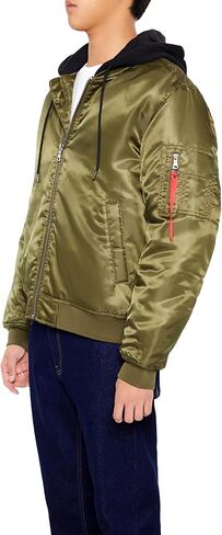 Forever 21 mens Hooded Cargo Bomber Jacket in Saudi Arabia