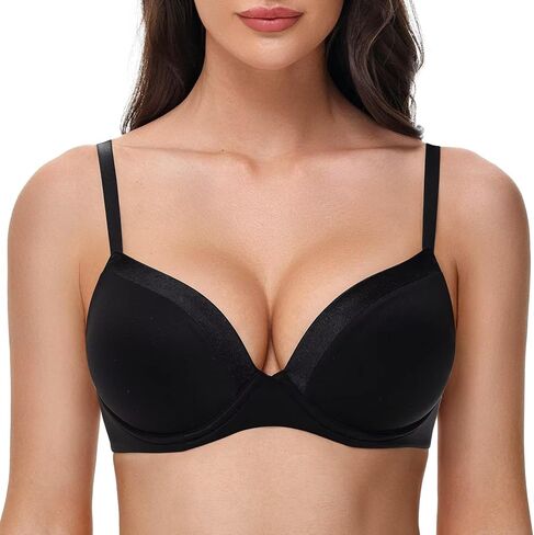 Deyllo Women's T Shirt Bra Full Coverage Lightly Padded Bras Seamless Underwire Support in Kuwait