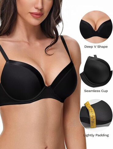 Deyllo Women's T Shirt Bra Full Coverage Lightly Padded Bras Seamless Underwire Support in Kuwait