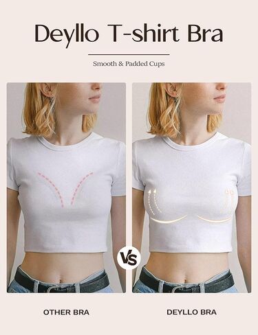 Deyllo Women's T Shirt Bra Full Coverage Lightly Padded Bras Seamless Underwire Support in Kuwait