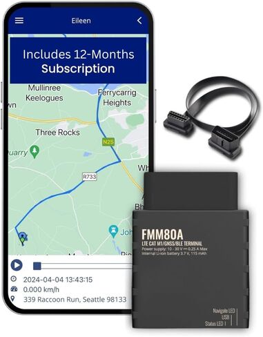 جهاز تعقب GPS للمركبات - سهل التركيب، متصل بالبطارية - جهاز تعقب السيارة 4G LTE Hidden Mini Obd، تتبع في الوقت الحقيقي، اشتراك لمدة 90 يومًا متضمن مع كابل تمديد (Rastreador GPS) in Saudi Arabia