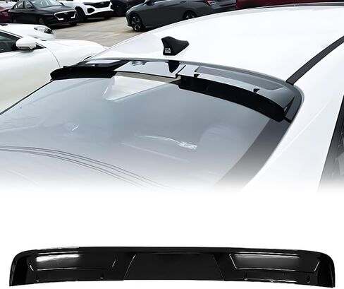 جناح سقف خلفي، متوافق مع 2021-2025 Hyundai Elantra/Elantra N، بلاستيك ABS أسود مطفي لنافذة السيارة جناح شفة علوي in Kuwait