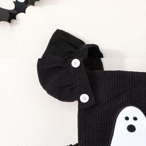 Noubeau My First Halloween Baby Girl Outfit Newborn Pumpkin Bubble Romper Bodysuit Corduroy Overalls Infant Ghost Clothes in Saudi Arabia