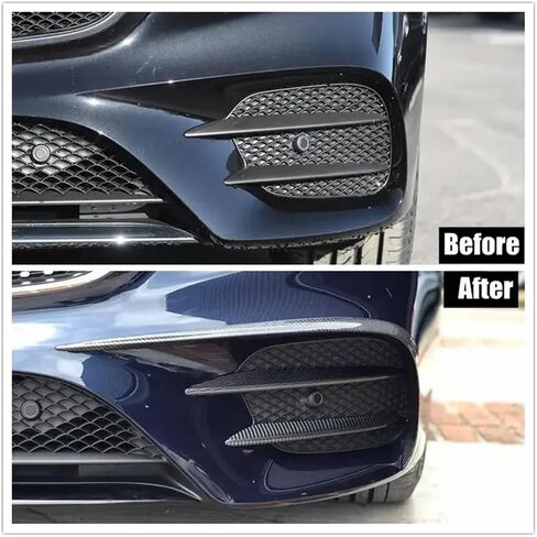 C238 W213 Air Vent Body Kits Front Bumper Splitter Canards Compatible for Mercedes E Class W213 C238 E200 E220 E300 E350 E400 E43 2016-2020(Carbon Look Set) in Saudi Arabia