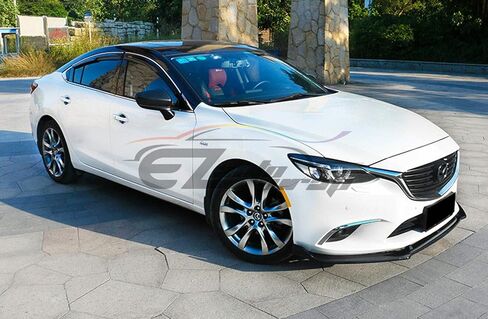 EZAUTO WRAP 3 قطع من ألياف الكربون نمط أسود ممتص الصدمات الأمامي طقم الجسم سبويلر سبليتر متوافق مع مازدا 6 أتينزا 2014 2015 2016 2017 2018 in Saudi Arabia