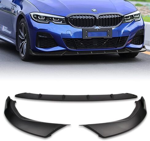 Q1-TECH, 9-Piece Front Bumper Lip & Side Skirt Extensions Diffuser Compatible with 2019 2020 2021 2022 BMW 3-Series G20 (M-Sport Bumper Only), Front Lip Spoiler Body Splitter ABS (Painted Carbon) in Saudi Arabia