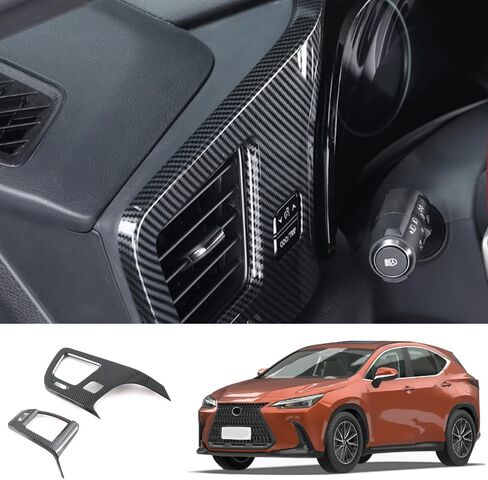 Car Accessories Side Dashboard A/C Conditioner Air Vents Outlet Cover Trim Frame Compatible with Lexus NX 250 350 350h 450h+ 2025 2024 2023 2022 (Carbon Fiber Style) 2PCS ABS in Saudi Arabia