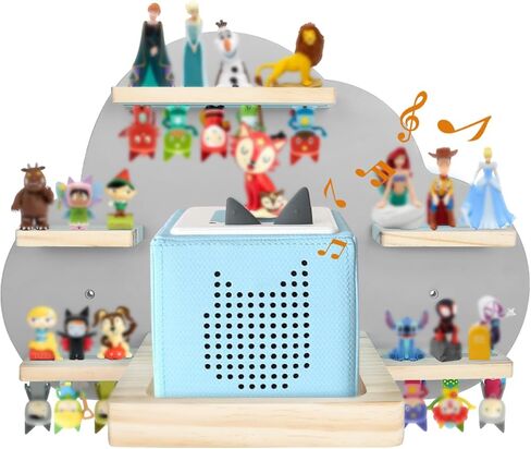 for Tonies Magnetic Floating Shelf, for Toniebox Figures Storage Display Shelf, Cloud-Shaped Wooden Kids Room Decor Easy Install Wall-Mounted Nursery Organizer, White in Kuwait