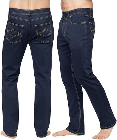 PajamaJeans Mens Pull On Jeans - Elastic Waist Pants Men - Pajama Jeans Denim Slim Straight Sweatpant Jeans Men Pull Up Jeans in Saudi Arabia
