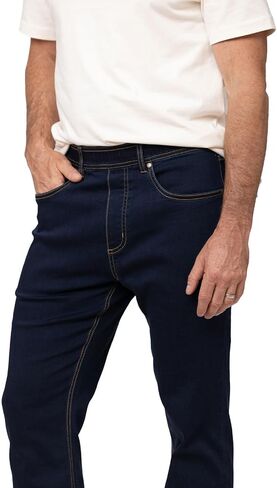 PajamaJeans Mens Pull On Jeans - Elastic Waist Pants Men - Pajama Jeans Denim Slim Straight Sweatpant Jeans Men Pull Up Jeans in Saudi Arabia