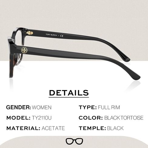 Tory Burch TY2110U نظارة طبية مستطيلة الشكل مع مجموعة نظارات فاخرة من eSHADES in Kuwait