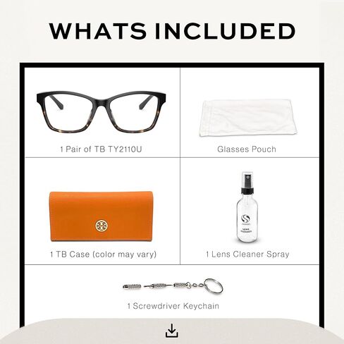 Tory Burch TY2110U نظارة طبية مستطيلة الشكل مع مجموعة نظارات فاخرة من eSHADES in Kuwait