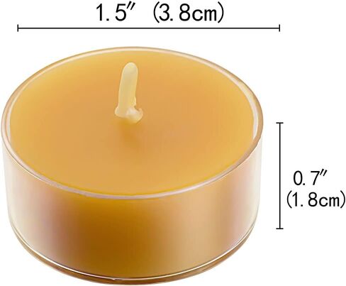 Natural Beeswax Tea Candles, DEYBBY 20 Pack Handmade Beeswax Candles in Aluminum Cup, Great for Home Decoration in Kuwait