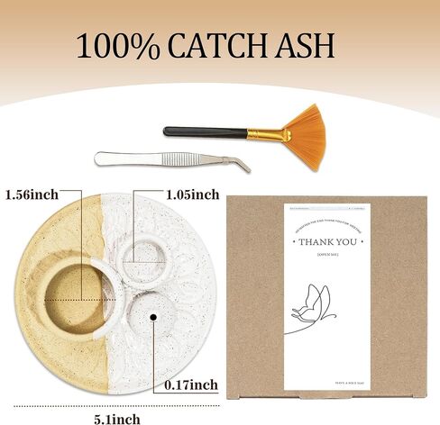 Incense Holder 5 in 1 Incense Burner Holder Sage Holder for Burning Palo Santo Holder with Handle 5.9 Inch Ceramic Incense Burner Ash Catcher Tray for Meditation Yoga Room in Saudi Arabia