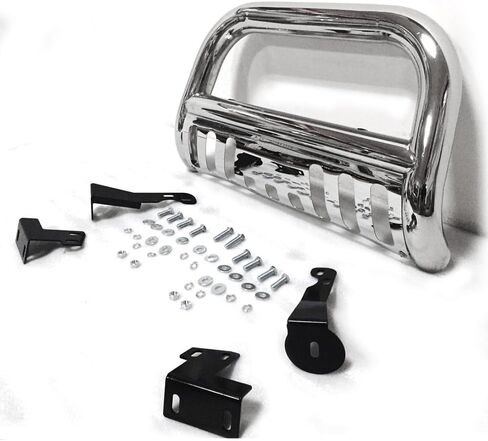 AutoForever 3" Front Bumper Grille Guard Polished S S Bull Bar Brush Push with Skid Plate Compatible with 2005-2016 Frontier 05-15 Xterra 05-07 Pathfinder (Chrome) in Saudi Arabia