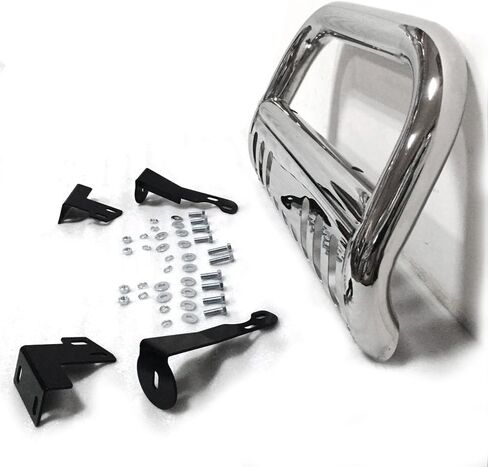 AutoForever 3" Front Bumper Grille Guard Polished S S Bull Bar Brush Push with Skid Plate Compatible with 2005-2016 Frontier 05-15 Xterra 05-07 Pathfinder (Chrome) in Saudi Arabia