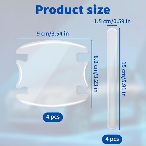 8 PCS Car Door Handle Protector Kit - Transparent Bumper Trim Guard Sticker, Rearview Anti-Collision Protection Film, Waterproof Car Door Bowl Sticker Protector Film for Most Cars, SUVs in Saudi Arabia