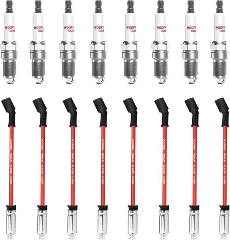 41-114 Iridium Spark Plugs and Wires Set for Chevy 5.3L 6.2L 4.8L 6.0L, 2014-2024 SparkPlugs Compatible with GMC Yukon Sierra Silverado 1500 Suburban Tahoe 12622441 in Saudi Arabia