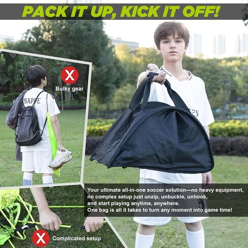 Soccer Goal Net, Automatic Pop Up Soccer Goals for Backyard, Youth Adult Folding Indoor Outdoor Insta Goals, Portable Mini Soccer Training Nets with Carry Bag in Saudi Arabia