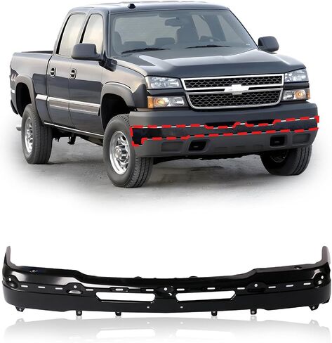 CarPartsDepot المصد الأمامي وجه بار فولاذي كروم متوافق مع شيفروليه 2003-2007 سيلفرادو 1500 2500 و2002-2006 أفالانش 1500 2500 GM1002416 19150310 in Saudi Arabia
