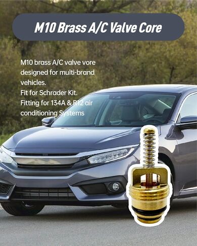 معيار M10 النحاس A/C التيار المتناوب صمام شريدر الأساسية، BAS03009 MT0065 59356 لجنرال موتورز 10245619 لفورد 4L3Z19D701A لكرايسلر 4882331 لديلكو 15-5528، لأنظمة 134A R12 25 حزمة in Saudi Arabia