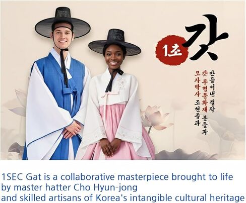 [1SEC GAT] Quick-Fold Korean Traditional Hat for K-Drama Cosplay Gift & Performance in Saudi Arabia