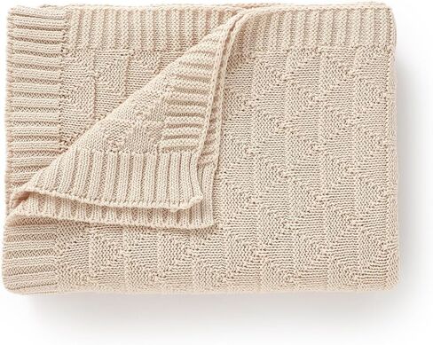 Baby Receiving Blanket for Boys Girls Knit Neutral Swaddle Blankets Soft Lightweight Crib Stroller Blankets for Newborn Infant Toddlers Grey 30 x 40 Inch in Saudi Arabia