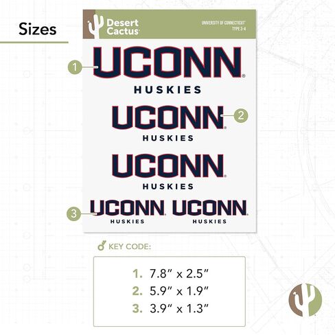 University of Connecticut Sticker Huskies UConn Stickers Vinyl Decals Laptop Water Bottle Car Scrapbook T3 (Type 3-1) in Kuwait