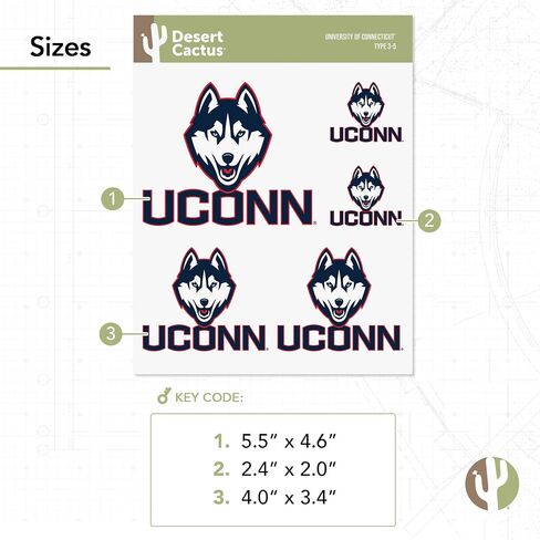 ملصق جامعة كونيتيكت Huskies UConn ملصقات شارات الفينيل زجاجة مياه للكمبيوتر المحمول وقصاصات السيارة T3 (النوع 3-1) in Kuwait