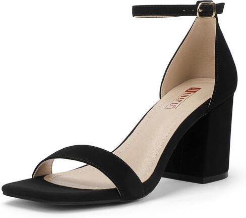 IDIFU IN3 Chunky Block High Heels Square Open Toe Ankle Strap Heeled Sandals Wedding Bridal Prom Summer Dressy Comfortable Sexy Trendy Dress Shoes Cute Thick Women Heels in Saudi Arabia
