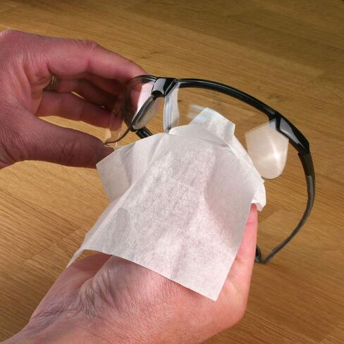 Safety Glasses USA Pre-moistened Lens Cleaning Wipes, Box of 100, Made in USA in Saudi Arabia