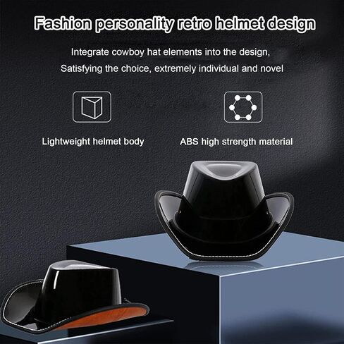 Cowboy Hat Helmet DOT Approved Open-Face Motorcycle Helmet Lightweight Half Helmet with Adjustable Buckle for Unisex Street Scooter Moped in Saudi Arabia