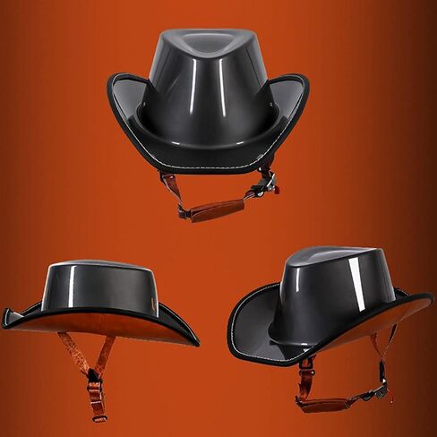 Cowboy Hat Helmet DOT Approved Open-Face Motorcycle Helmet Lightweight Half Helmet with Adjustable Buckle for Unisex Street Scooter Moped in Saudi Arabia