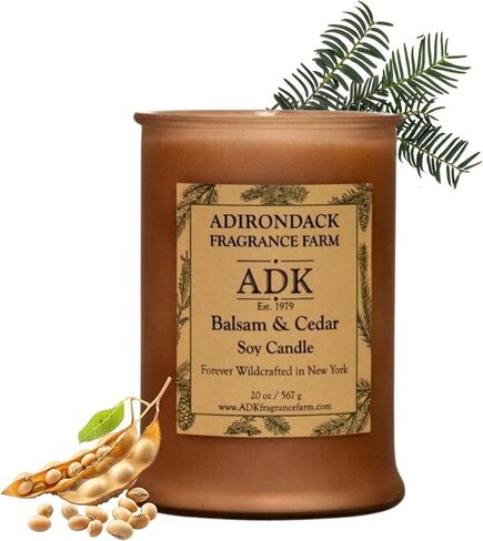 ADK Balsam & Cedar Scented Candle, 4.5 Oz Aromatherapy Candle, Proudly Poured in The USA, Natural Wax for Relaxation and Home Décor, for Gift, Kitchen, and Living Spaces in Saudi Arabia
