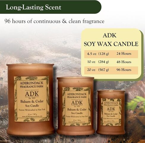 ADK Balsam & Cedar Scented Candle, 4.5 Oz Aromatherapy Candle, Proudly Poured in The USA, Natural Wax for Relaxation and Home Décor, for Gift, Kitchen, and Living Spaces in Saudi Arabia