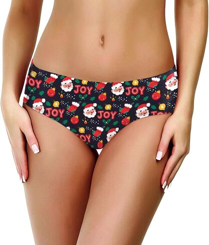 Christmas Sexy Panties for Women Naughty Slutty with Words Santa Hipster Underwear Holiday Soft Boxer Briefs in Saudi Arabia