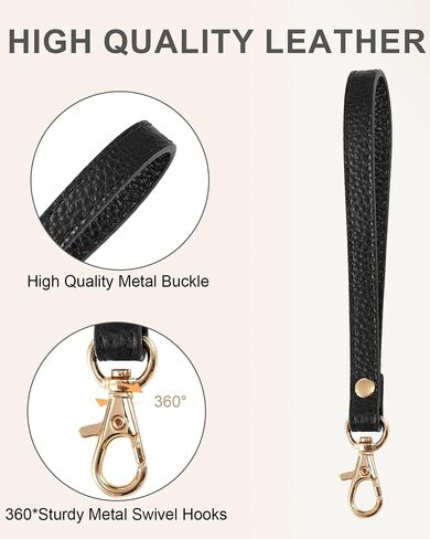 Wristlet Strap, Genuine Leather Keychain Wristlet KeyChain Hand Strap for Wallet Purse Clutch Cellphone Keychains Key in Saudi Arabia