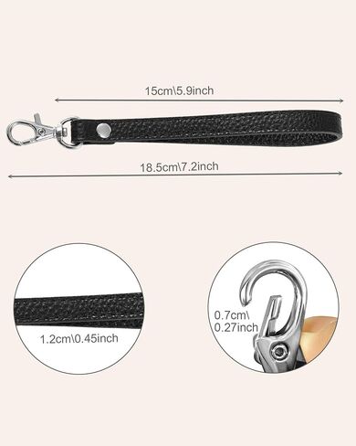 Wristlet Strap, Genuine Leather Keychain Wristlet KeyChain Hand Strap for Wallet Purse Clutch Cellphone Keychains Key in Saudi Arabia