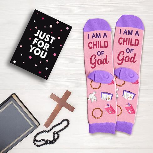 VICRAZY Christian Gifts for Women - Faith-Themed Socks, Pastor Appreciation Gifts, Catholic Gift, Religious Stocking Stuffers in Saudi Arabia