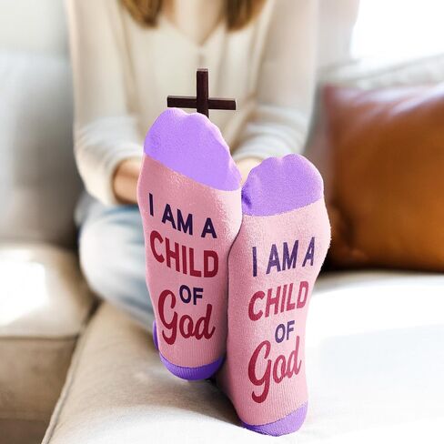 VICRAZY Christian Gifts for Women - Faith-Themed Socks, Pastor Appreciation Gifts, Catholic Gift, Religious Stocking Stuffers in Saudi Arabia