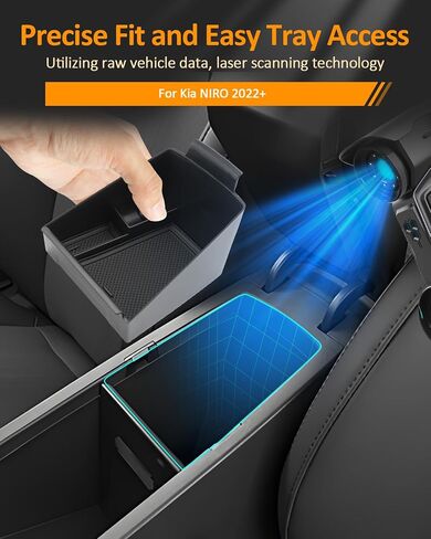 CDEFG لـ Kia NIRO 2022-2025 ملحقات وحدة التحكم المركزية درج منظم NIRO (LX، EX، EX Touring، SX، SX Touring) مسند الذراع وحدة التحكم الوسطى للتخزين 2022 2023 2024 2025 in Saudi Arabia