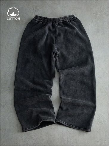 Men's Graphic Baggy Sweatpants Y2K Goth Wide Leg Track Pants Elastic Waist Sports Trousers Streetwear in Saudi Arabia