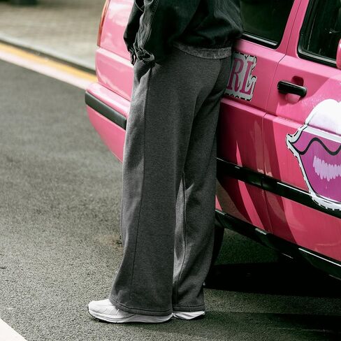 BRISIRA Mens Baggy Sweatpants Fleece Lined Wide Leg Warm Sweat Pants Open Bottom with Deep Pocket & Elastic Waist Drawstring in Kuwait