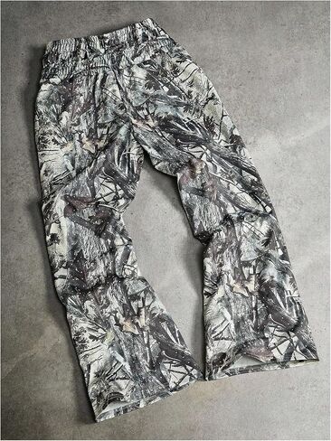 GORGLITTER Men's Double Waisted Sweatpants Y2K Letter Graphic Wide Leg Track Pants Y2k Jogging Pants in Saudi Arabia