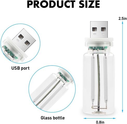 قطعتان من مصابيح USB الليلية للسيارة، 7 ألوان وأوضاع متعددة للتحكم باللمس، أضواء أجواء داخلية للسيارة، زجاجة زجاجية صغيرة محمولة للمركبات وغرف النوم والتخييم وديكورات العطلات (نمط متجمد) in Kuwait