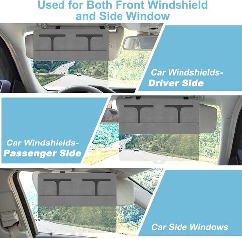 Sun Visor Extender for Car, Sun Blocker with PC Sunshade Lens,car Sun Visor with Lastest Adjustable Angle Design,Protect from Glare, UV Rays, Universal for Car, SUV-Black in Saudi Arabia