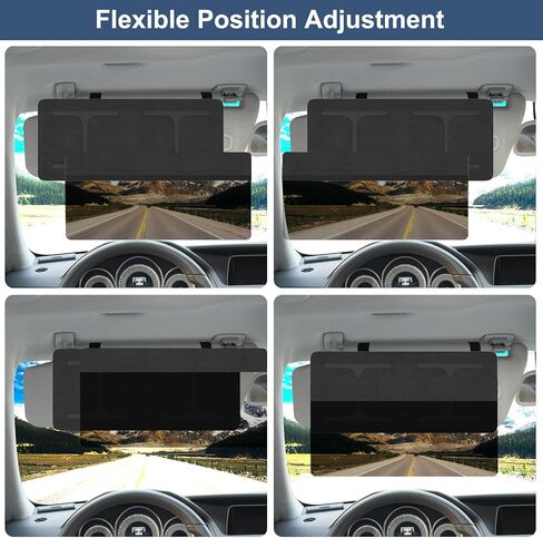 Sun Visor Extender for Car, Sun Blocker with PC Sunshade Lens,car Sun Visor with Lastest Adjustable Angle Design,Protect from Glare, UV Rays, Universal for Car, SUV-Black in Saudi Arabia