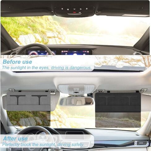 Sun Visor Extender for Car, Sun Blocker with PC Sunshade Lens,car Sun Visor with Lastest Adjustable Angle Design,Protect from Glare, UV Rays, Universal for Car, SUV-Black in Saudi Arabia