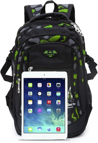 Boys Backpack Student Kids Bookbags Durable School Bags Big Heavy Duty Travel Waterproof (5-Green) in Saudi Arabia